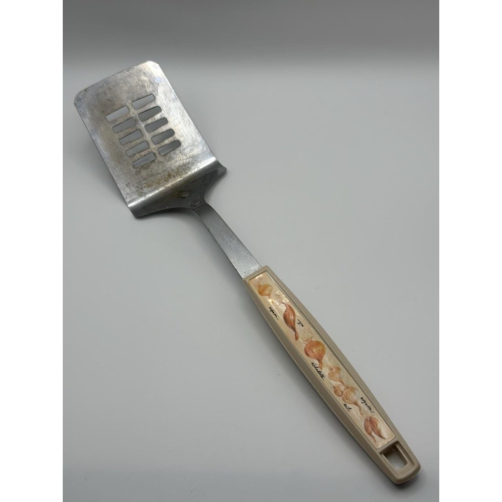 Vintage Ekco USA  Slotted Spatula Flipper Turner‎ Onion Handle Stainless